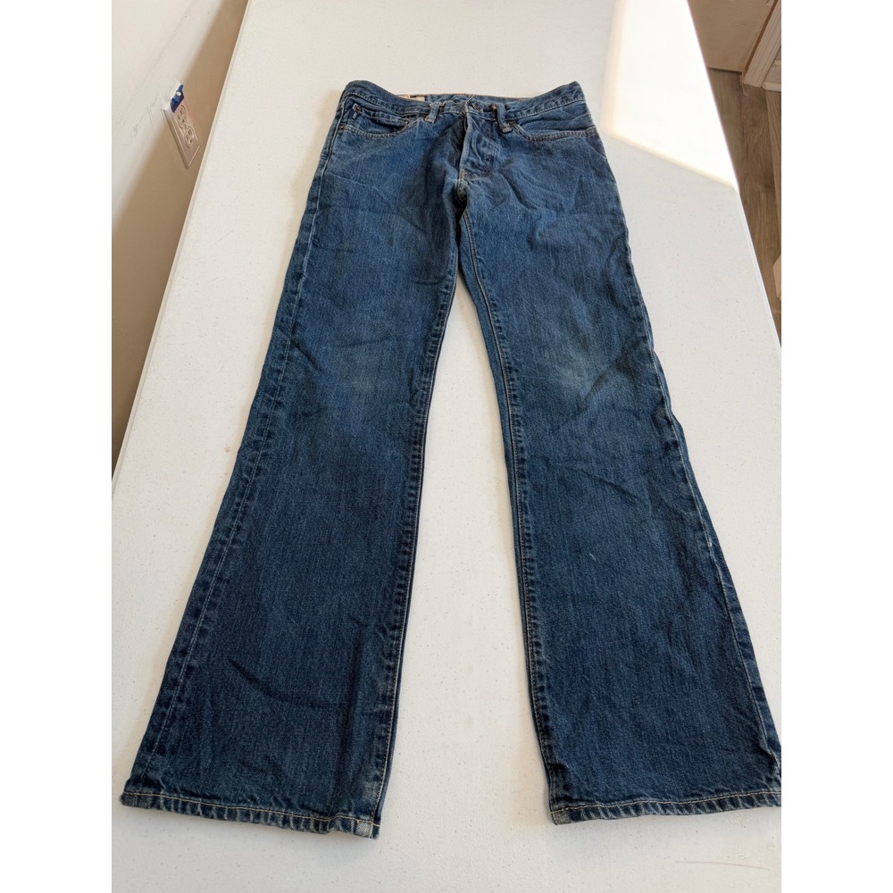Abercrombie Kids Blue Straight Leg Denim Jeans Size 14 Medium Wash Button Fly